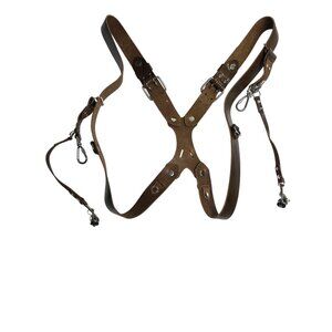 RL Handcrafts Dual Leather Camera Harness Brown USA Made Photographer Strap